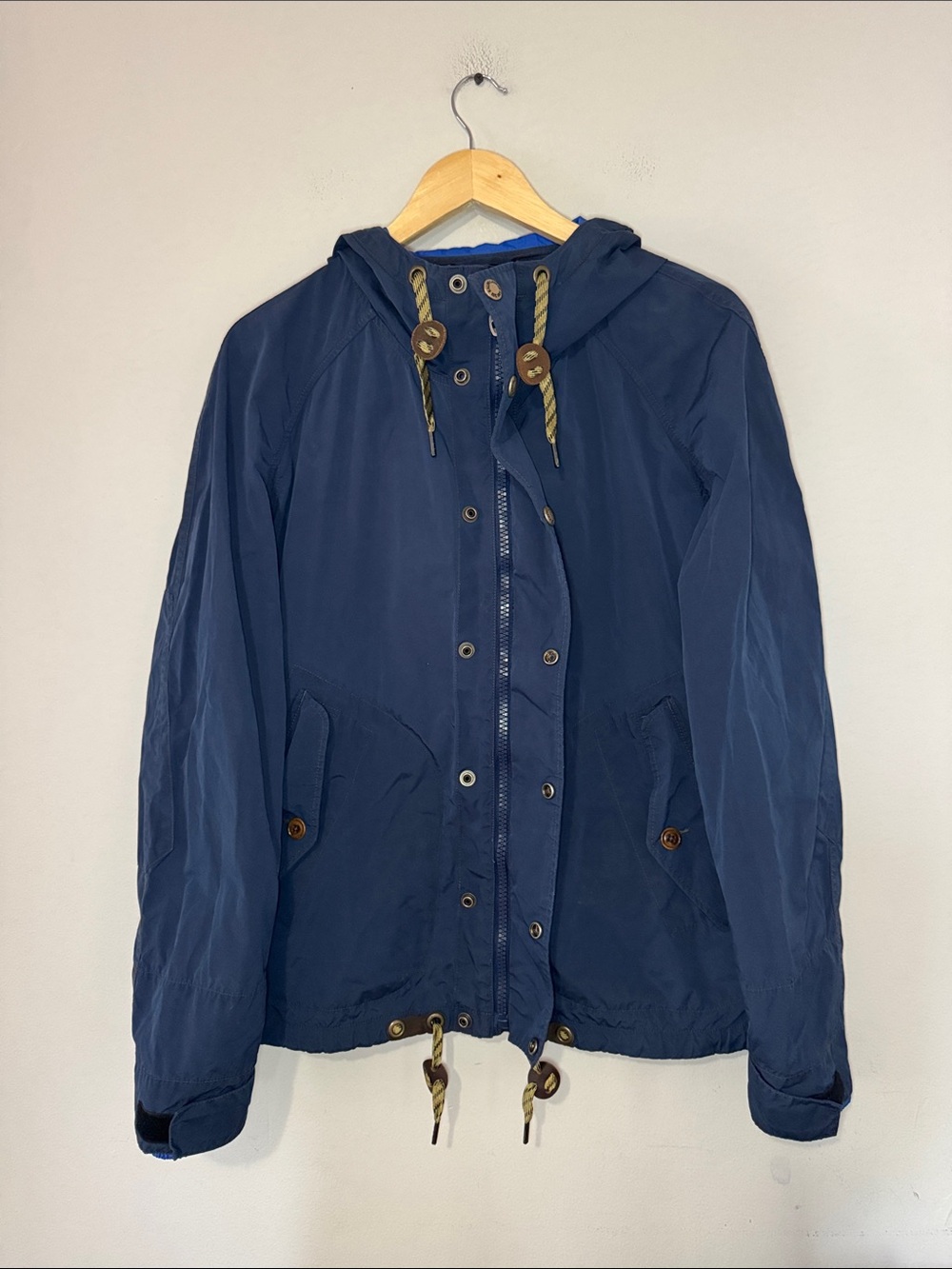 Vintage Polo Ralph Lauren Mountain Parka Jacket / Blue / Leather Accents / L